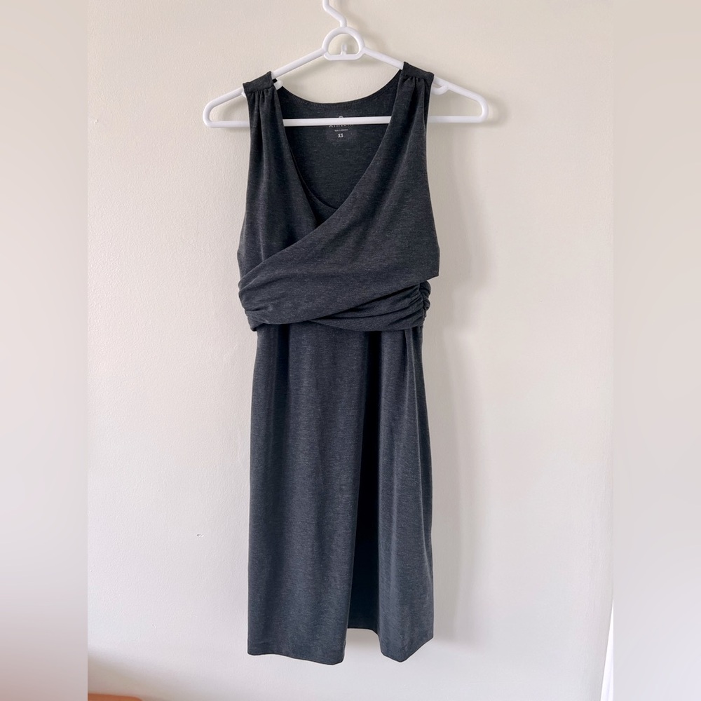 Athleta Gray Cross Front Sleeveless Dress